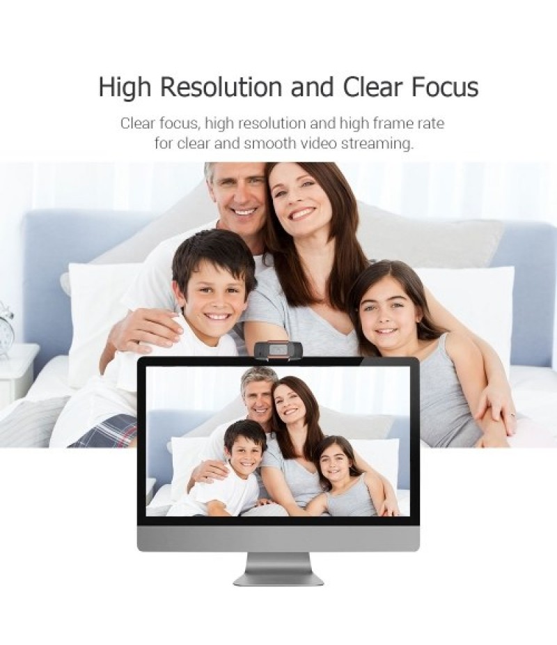 USB Webcam 720p HD Web Camera Plug and Play with Bulit-in Microphone