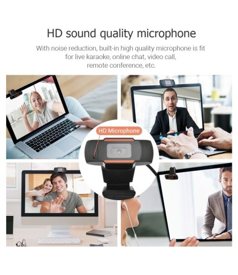 USB Webcam 720p HD Web Camera Plug and Play with Bulit-in Microphone