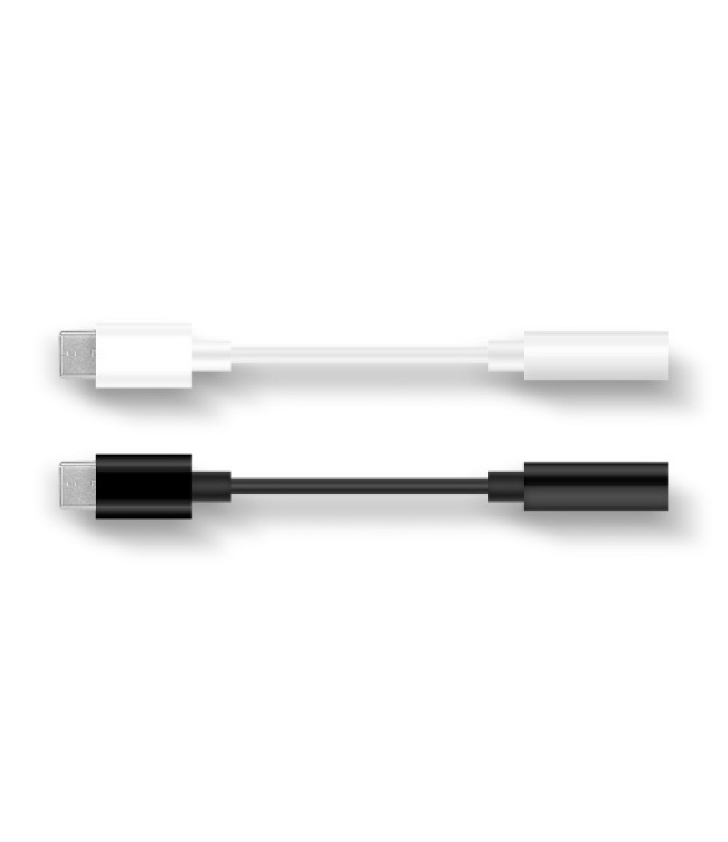 Type-C to 3.5mm Earphone Adapter USB 3.1 Type-C Male to 3.5 AUX Audio Female Jack Audio Adapter for Huawei Xiaomi Samsung Black