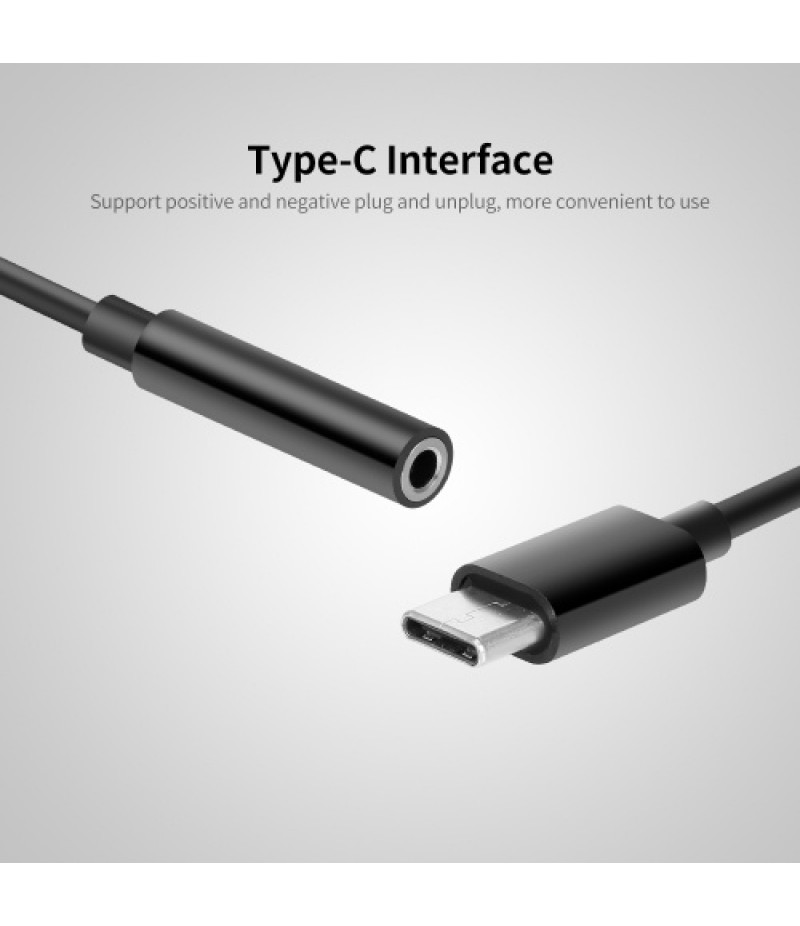 Type-C to 3.5mm Earphone Adapter USB 3.1 Type-C Male to 3.5 AUX Audio Female Jack Audio Adapter for Huawei Xiaomi Samsung Black
