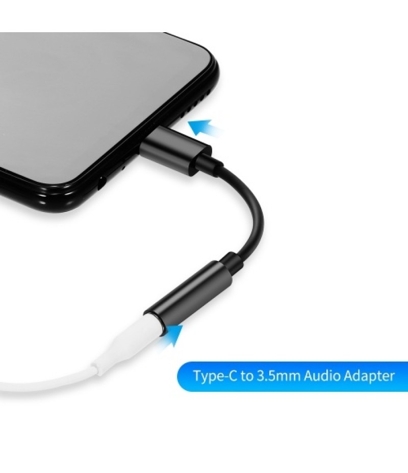 Type-C to 3.5mm Earphone Adapter USB 3.1 Type-C Male to 3.5 AUX Audio Female Jack Audio Adapter for Huawei Xiaomi Samsung Black