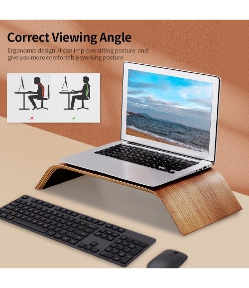  Wooden Stand All-in-one Machine Monitor Laptop Holder Strong Bearing Capacity Stable Wooden Bracket Replacement for iMac