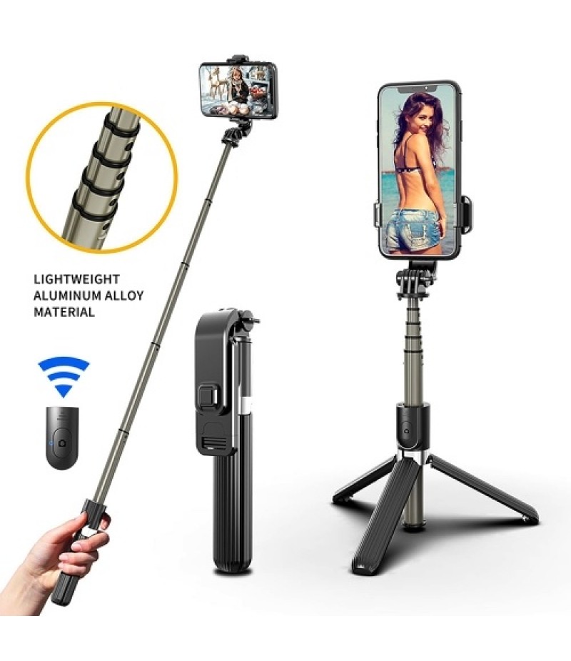 L03 Bluetooth 4.0 Wireless Aluminum Alloy Selfie Stick Tripod Foldable Monopods for Gopro SmartPhones Camera