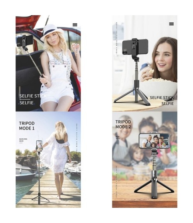 L03 Bluetooth 4.0 Wireless Aluminum Alloy Selfie Stick Tripod Foldable Monopods for Gopro SmartPhones Camera
