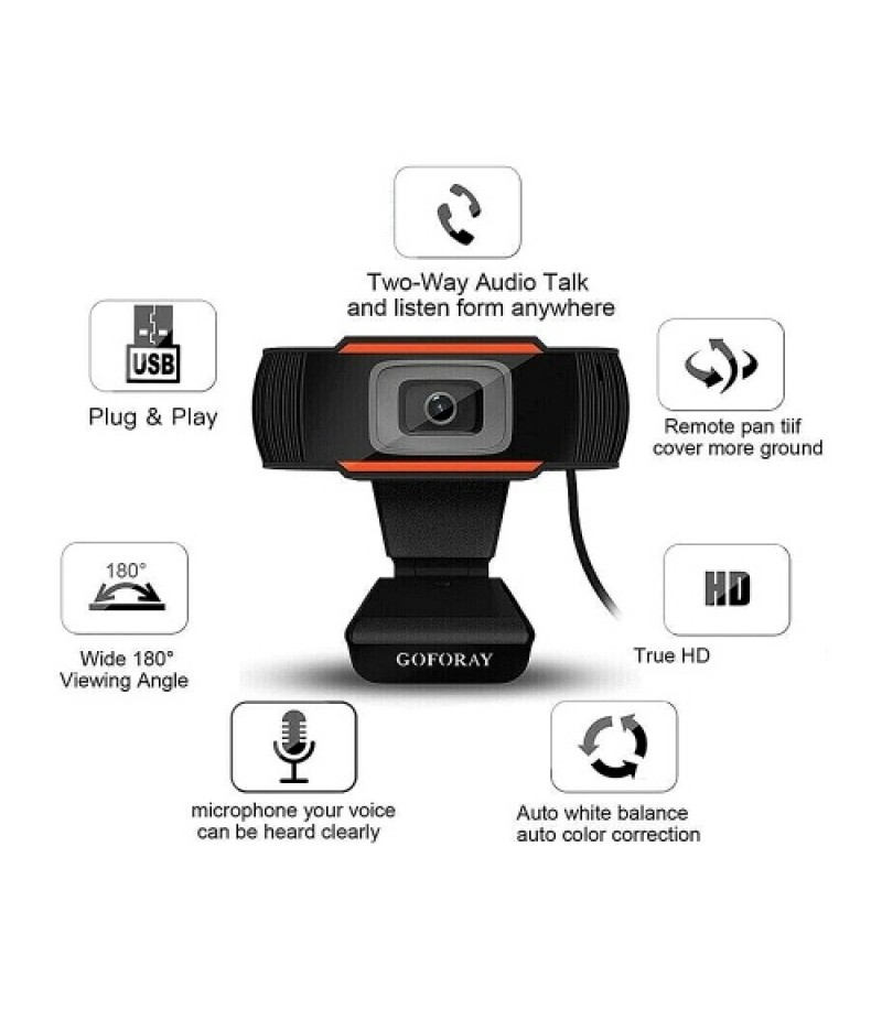 1080P 2MP Wide-Angle HD Webcam 30fps Auto Focusing Web Cam Noise-reduction MIC Laptop Computer Camera USB Plug &amp; Play with E