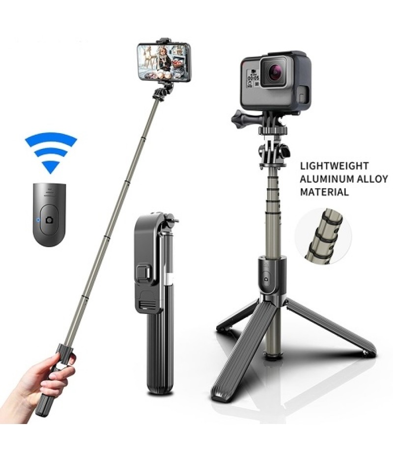 L03 Bluetooth 4.0 Wireless Aluminum Alloy Selfie Stick Tripod Foldable Monopods for Gopro SmartPhones Camera