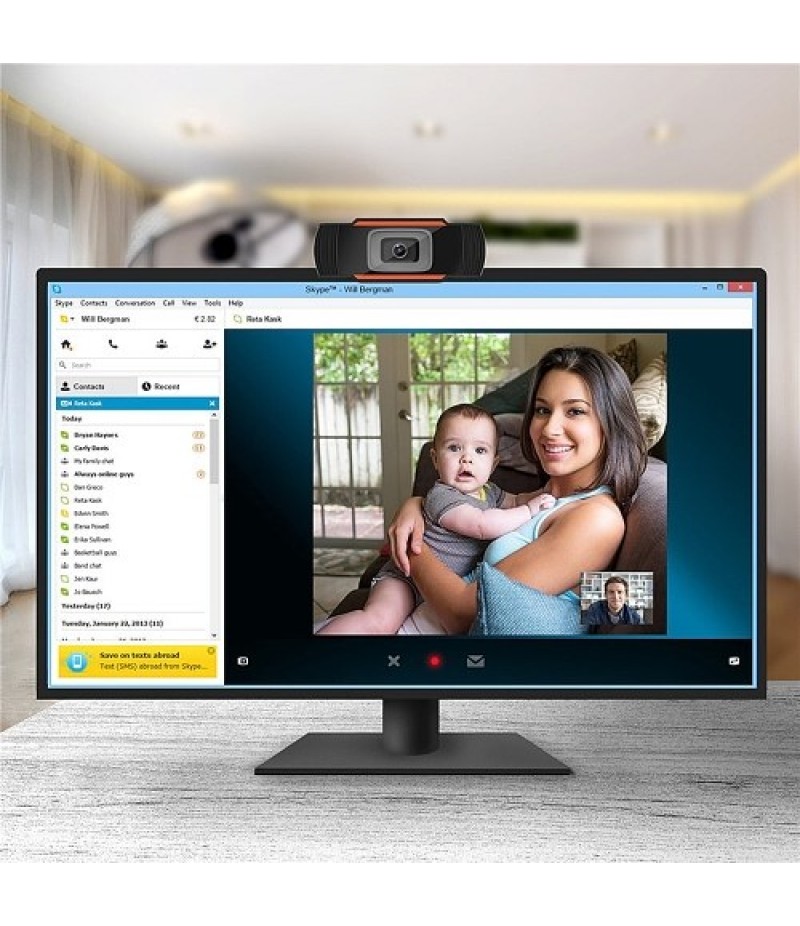 1080P 2MP Wide-Angle HD Webcam 30fps Auto Focusing Web Cam Noise-reduction MIC Laptop Computer Camera USB Plug &amp; Play with E