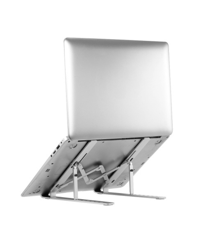 7-level Adjustable Laptop Stand Portable Aluminum Alloy Laptop Stand Foldable Non-slip Notebook Holder Silver