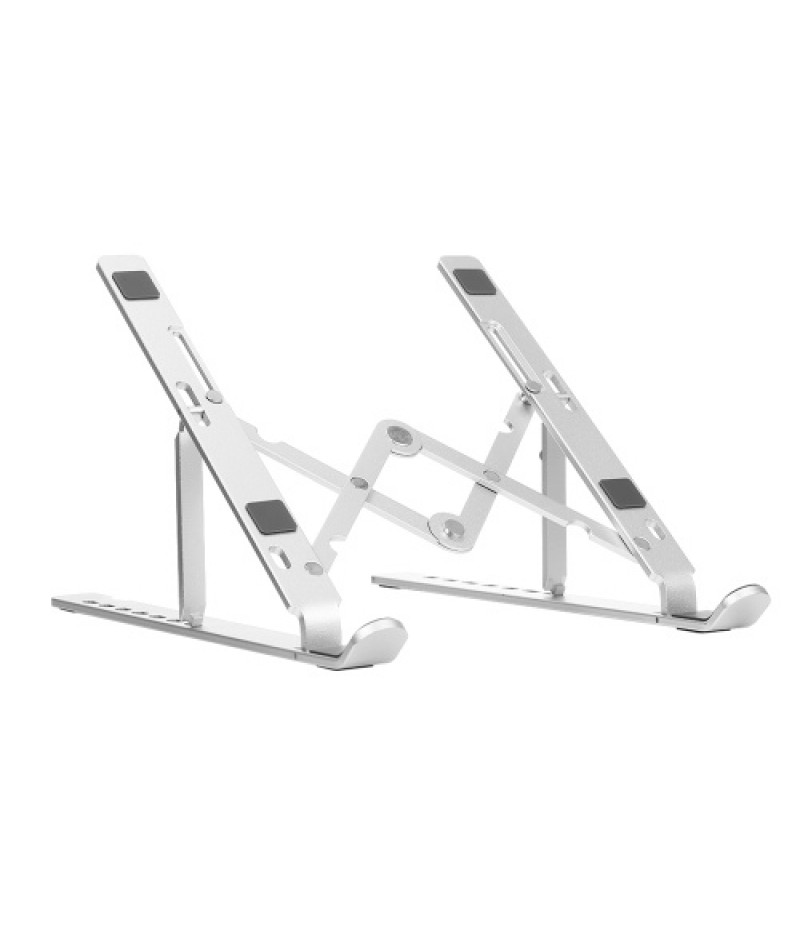 7-level Adjustable Laptop Stand Portable Aluminum Alloy Laptop Stand Foldable Non-slip Notebook Holder Silver