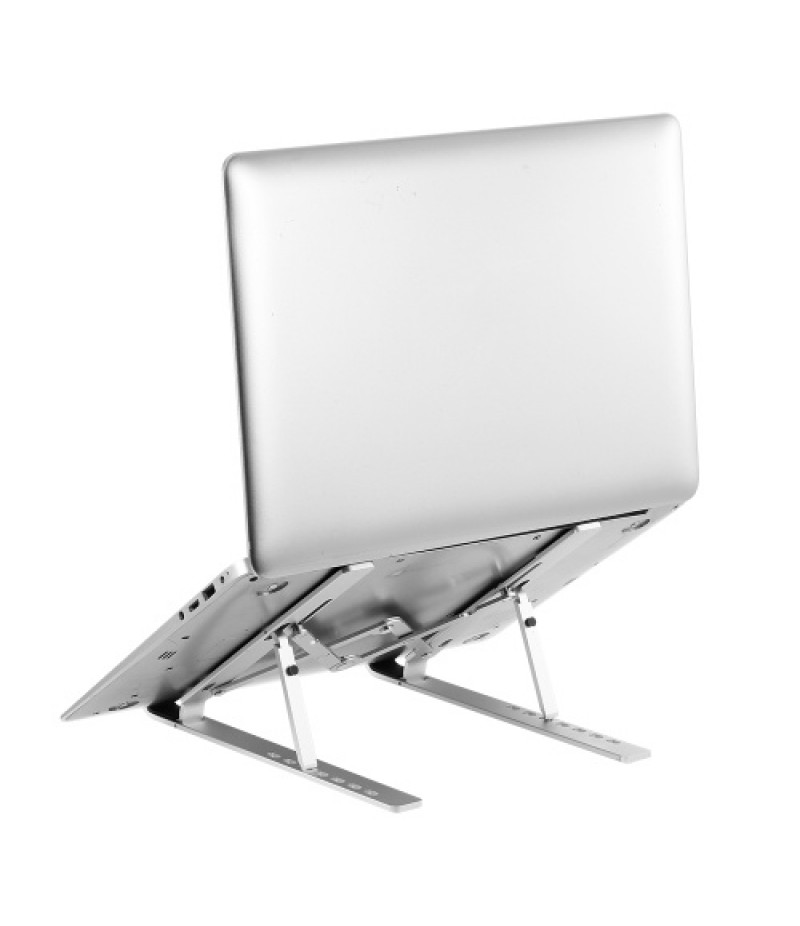 7-level Adjustable Laptop Stand Portable Aluminum Alloy Laptop Stand Foldable Non-slip Notebook Holder Silver