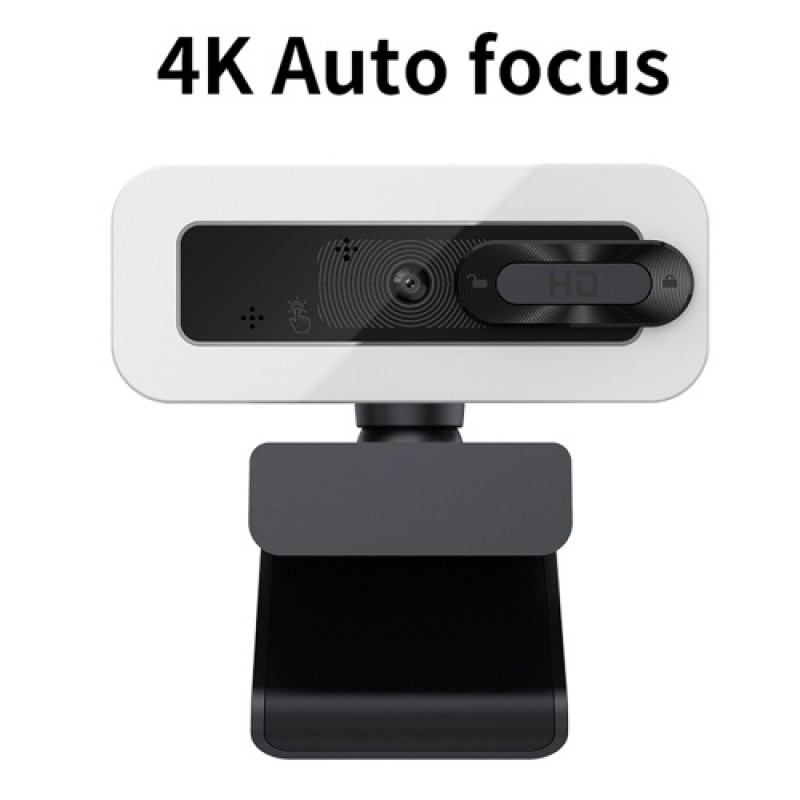4K Auto Focus USB Webcam Driver-free Web Camera with Noise Reduction Microphone Privacy Cover for Video Chat Online Conference
