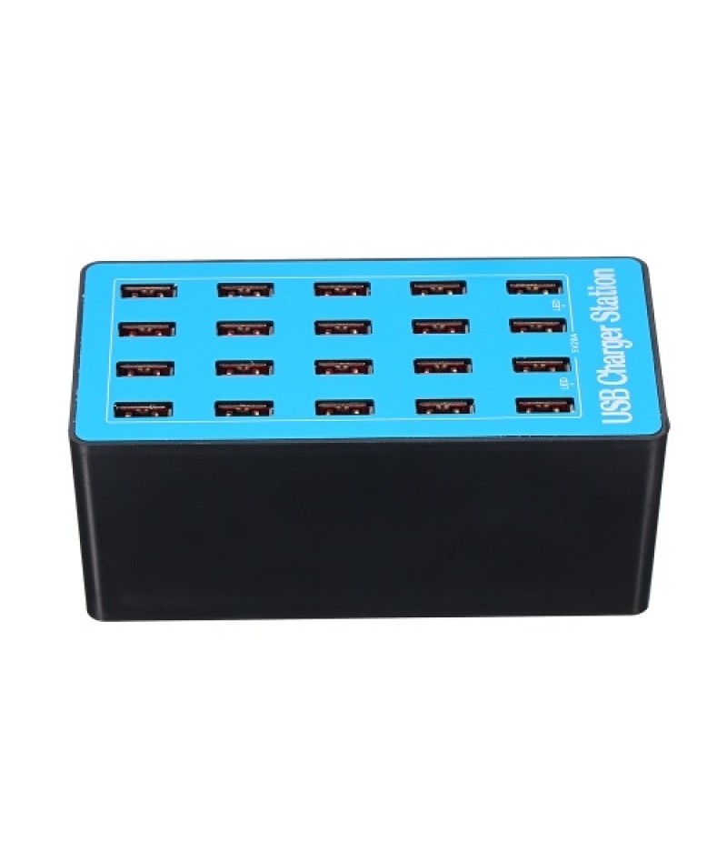 USB Smart Charger with 20 Ports Power Adapter of Universal Compatibility Charging Station for Family and Office Use