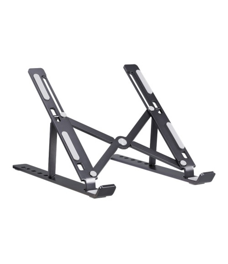 6-level Adjustable Laptop Stand Portable Aluminum Alloy Laptop Stand Foldable Non-slip Notebook Holder Black