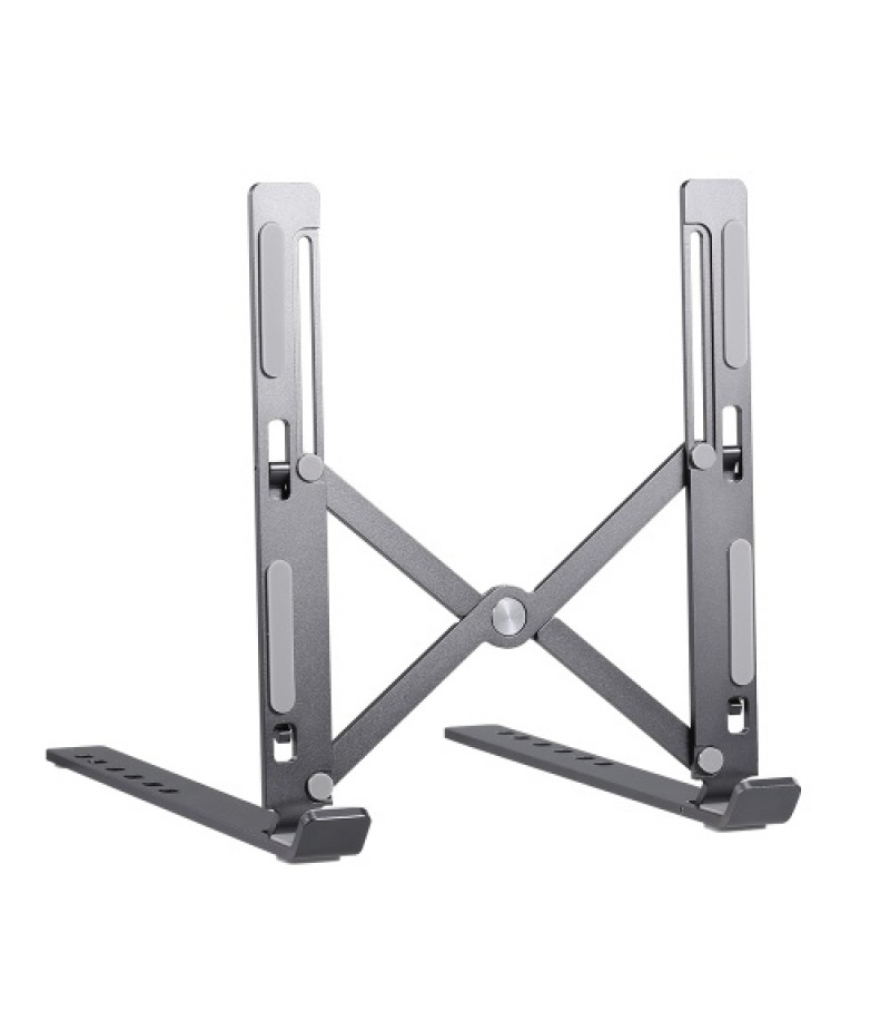6-level Adjustable Laptop Stand Portable Aluminum Alloy Laptop Stand Foldable Non-slip Notebook Holder Black
