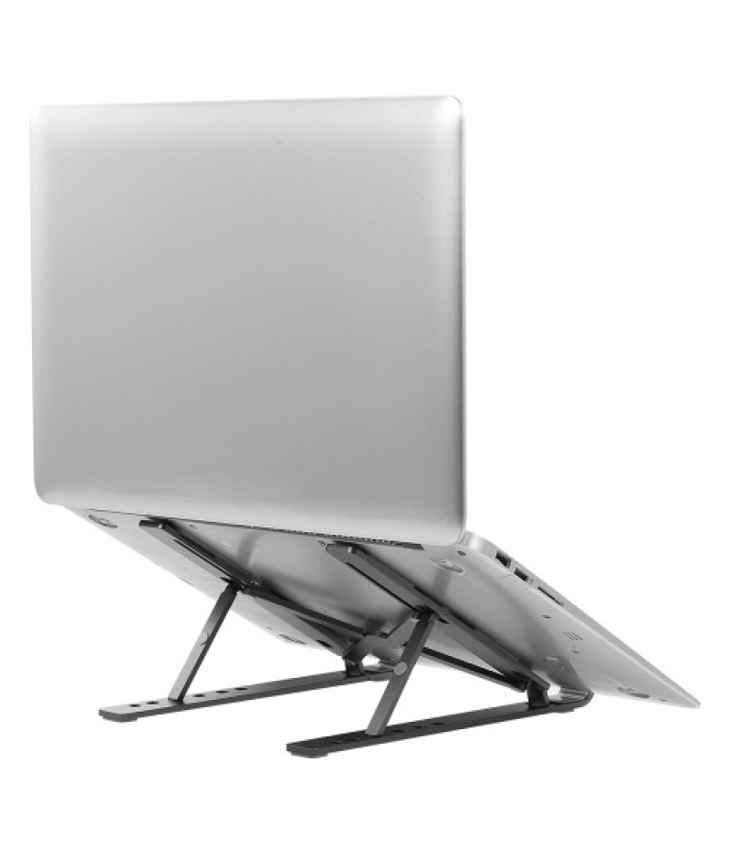 6-level Adjustable Laptop Stand Portable Aluminum Alloy Laptop Stand Foldable Non-slip Notebook Holder Black