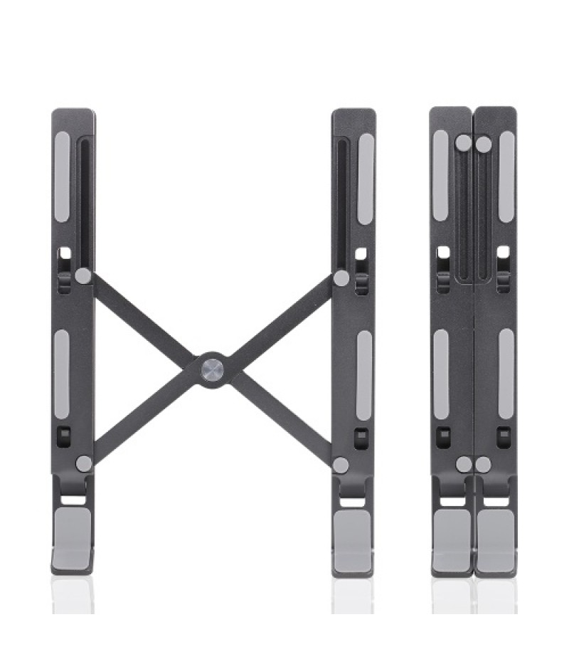 6-level Adjustable Laptop Stand Portable Aluminum Alloy Laptop Stand Foldable Non-slip Notebook Holder Black