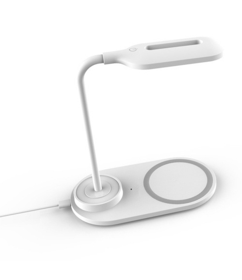 Touch Control LED Desk Lamp with Wireless Charger Eye Caring Reading Light for Home Office 2 Color Modes Adjustable Gooseneck, W