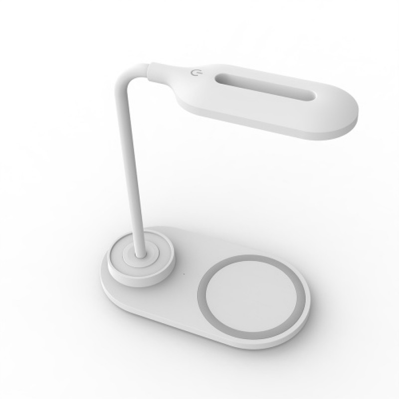 Touch Control LED Desk Lamp with Wireless Charger Eye Caring Reading Light for Home Office 2 Color Modes Adjustable Gooseneck, W