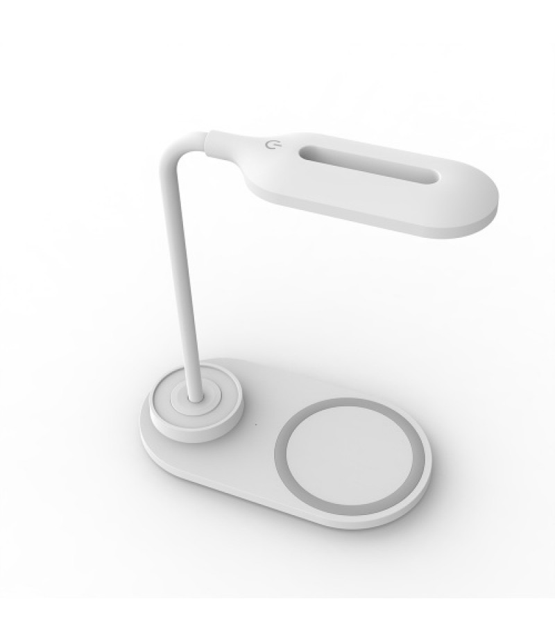 Touch Control LED Desk Lamp with Wireless Charger Eye Caring Reading Light for Home Office 2 Color Modes Adjustable Gooseneck, W
