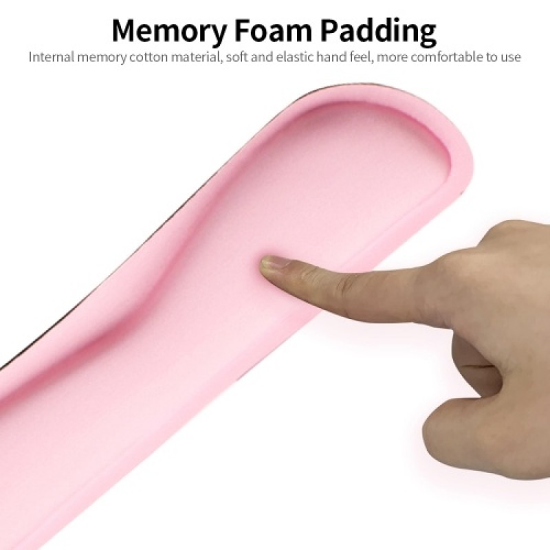 Memory Foam Keyboard Wrist Rest Mouse Pad Set Keyboard Mouse Wrist Pads with Lycra Fabric Anti-slip Rubber Base Pink