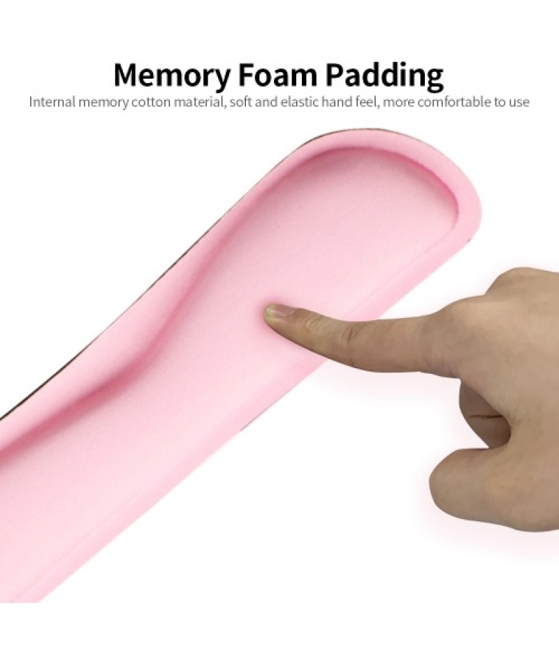 Memory Foam Keyboard Wrist Rest Mouse Pad Set Keyboard Mouse Wrist Pads with Lycra Fabric Anti-slip Rubber Base Pink