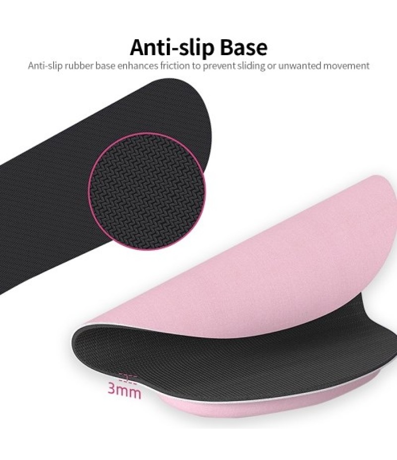 Memory Foam Keyboard Wrist Rest Mouse Pad Set Keyboard Mouse Wrist Pads with Lycra Fabric Anti-slip Rubber Base Pink