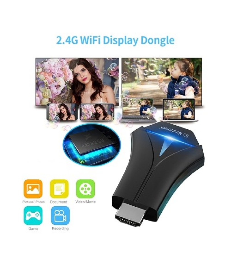 Intelligent HD Wireless Display Receiver 2.4G Wireless Dongle FHD 1080P WiFi Display Dongle Wireless Screen Converter