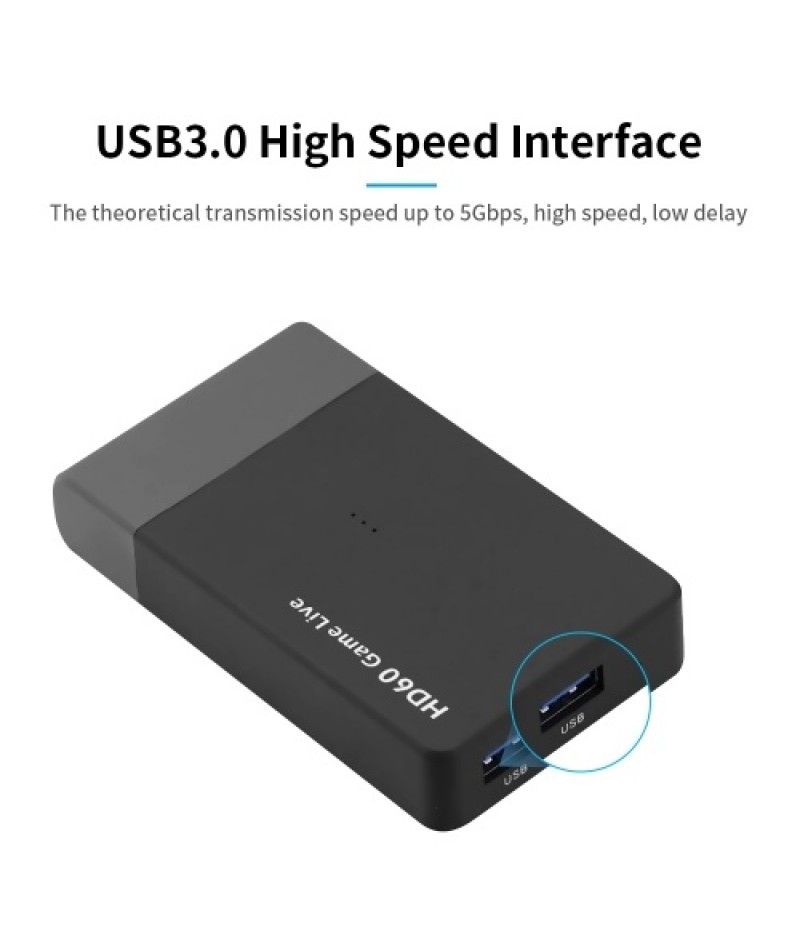 1080P HD Video Capture Box USB3.0 Video Game Capture Converter with Mic Input for Remote Video Conference Data Collection