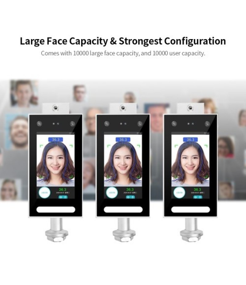 DT-10W 7inch Temperature Measurement PalmPrint Face Dynamic Recognition Terminal Device Access Control System Face Password Atte