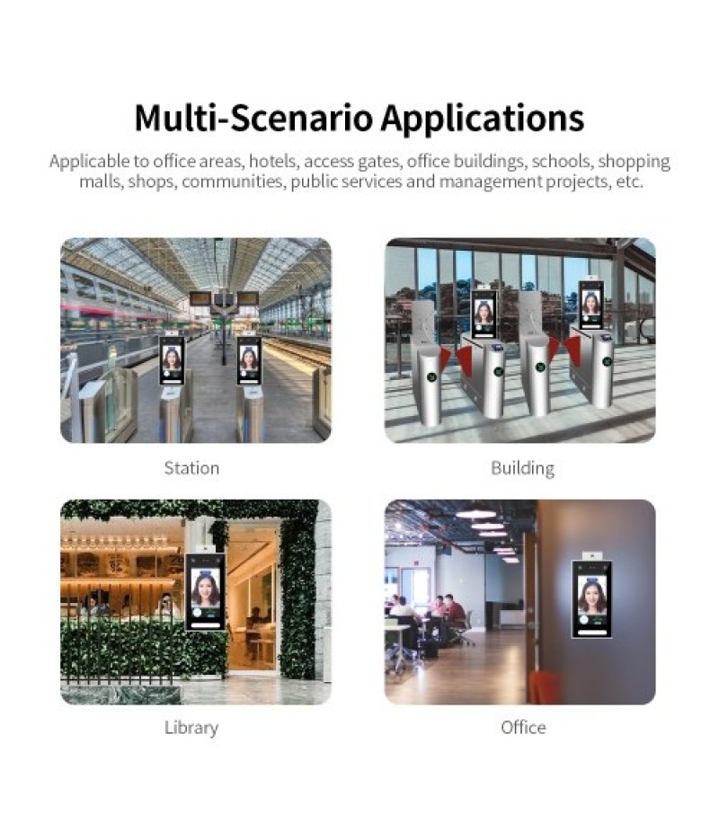 DT-10W 7inch Temperature Measurement PalmPrint Face Dynamic Recognition Terminal Device Access Control System Face Password Atte