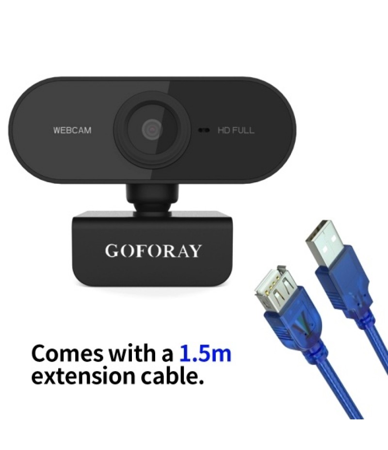 1080P 2MP HD Webcam 30fps Camera Noise-reduction Microphone Web Cam HD Laptop Computer Camera USB Plug &amp; Play with Extension