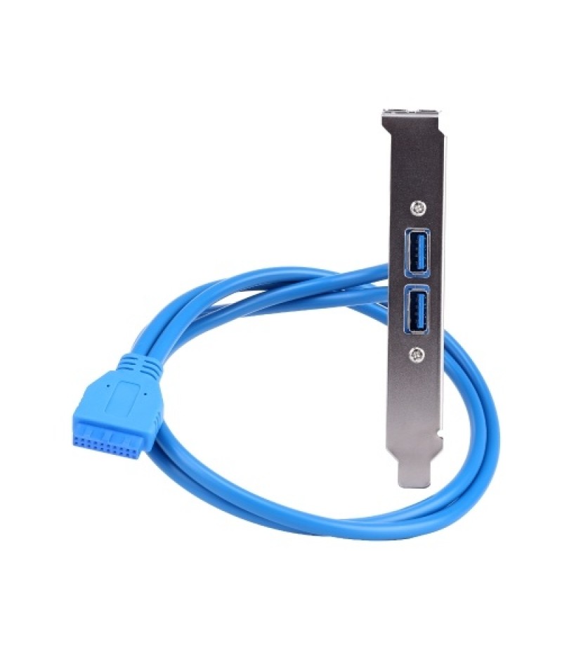 USB 3.0 Dual Port PCI Bracket Cable Motherboard to Back of Computer Case 20pin Header Connector Cable Adapter