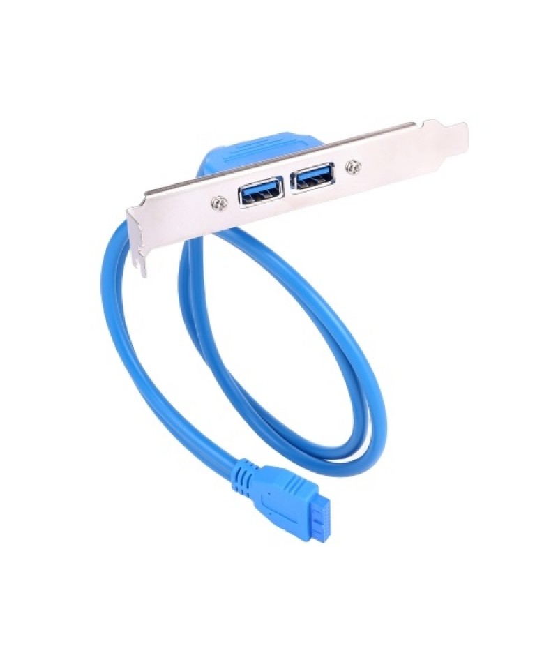 USB 3.0 Dual Port PCI Bracket Cable Motherboard to Back of Computer Case 20pin Header Connector Cable Adapter