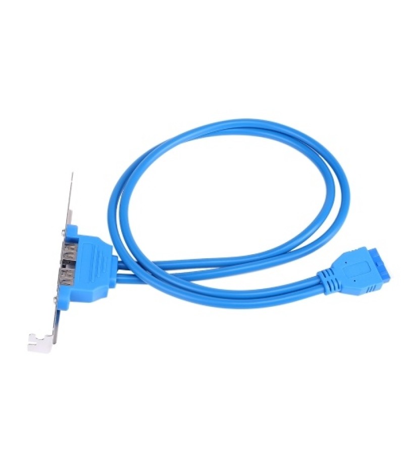 USB 3.0 Dual Port PCI Bracket Cable Motherboard to Back of Computer Case 20pin Header Connector Cable Adapter