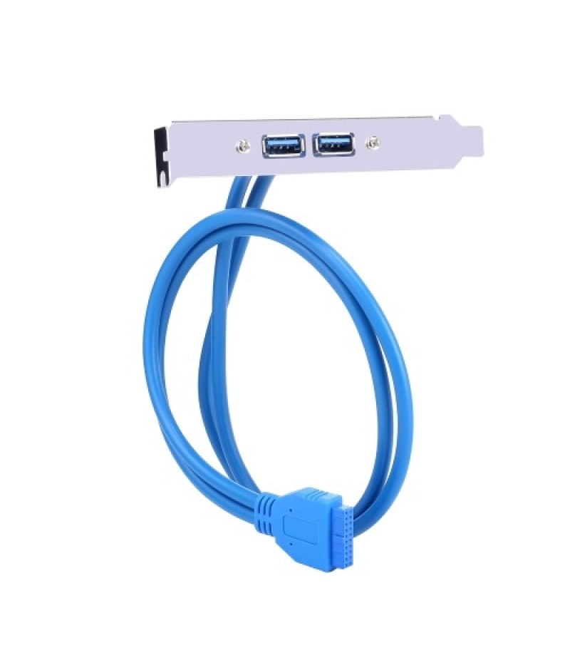 USB 3.0 Dual Port PCI Bracket Cable Motherboard to Back of Computer Case 20pin Header Connector Cable Adapter