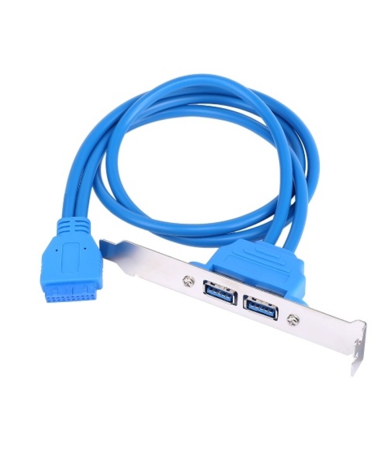 USB 3.0 Dual Port PCI Bracket Cable Motherboard to Back of Computer Case 20pin Header Connector Cable Adapter