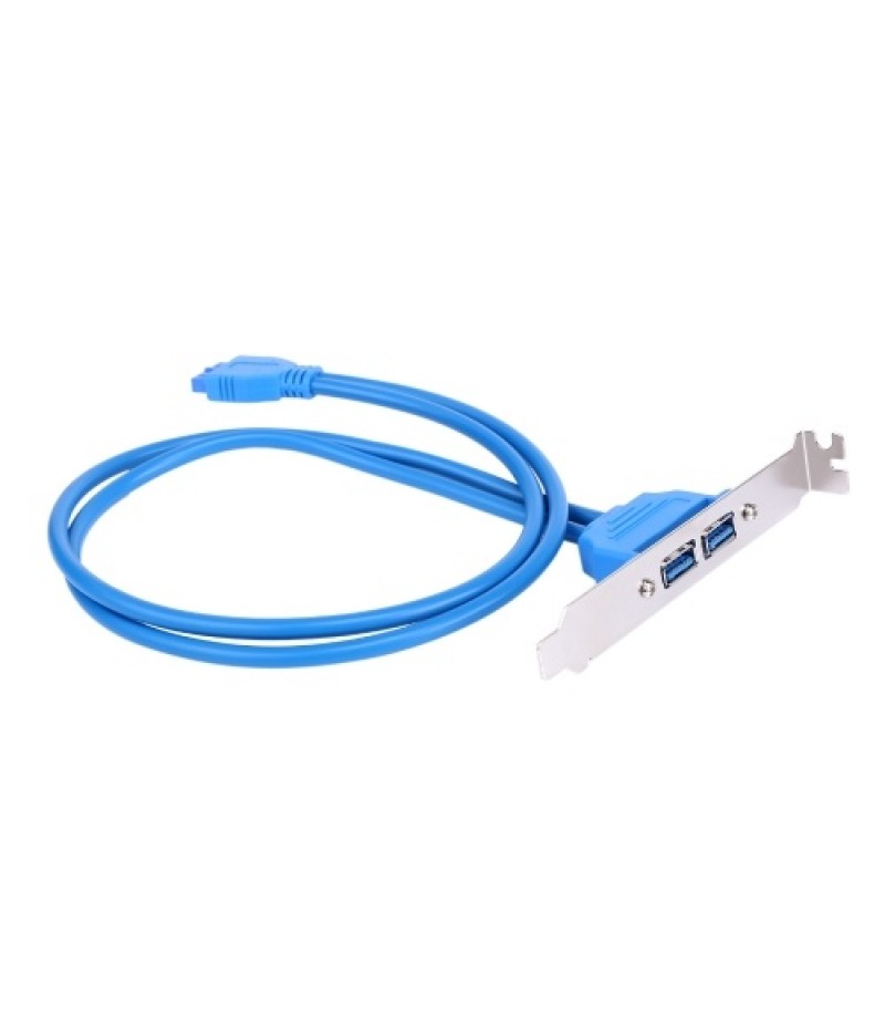 USB 3.0 Dual Port PCI Bracket Cable Motherboard to Back of Computer Case 20pin Header Connector Cable Adapter