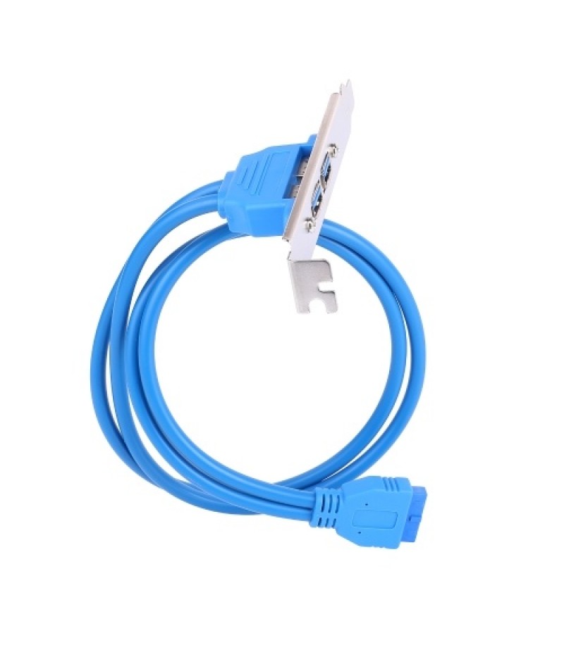 USB 3.0 Dual Port PCI Bracket Cable Motherboard to Back of Computer Case 20pin Header Connector Cable Adapter