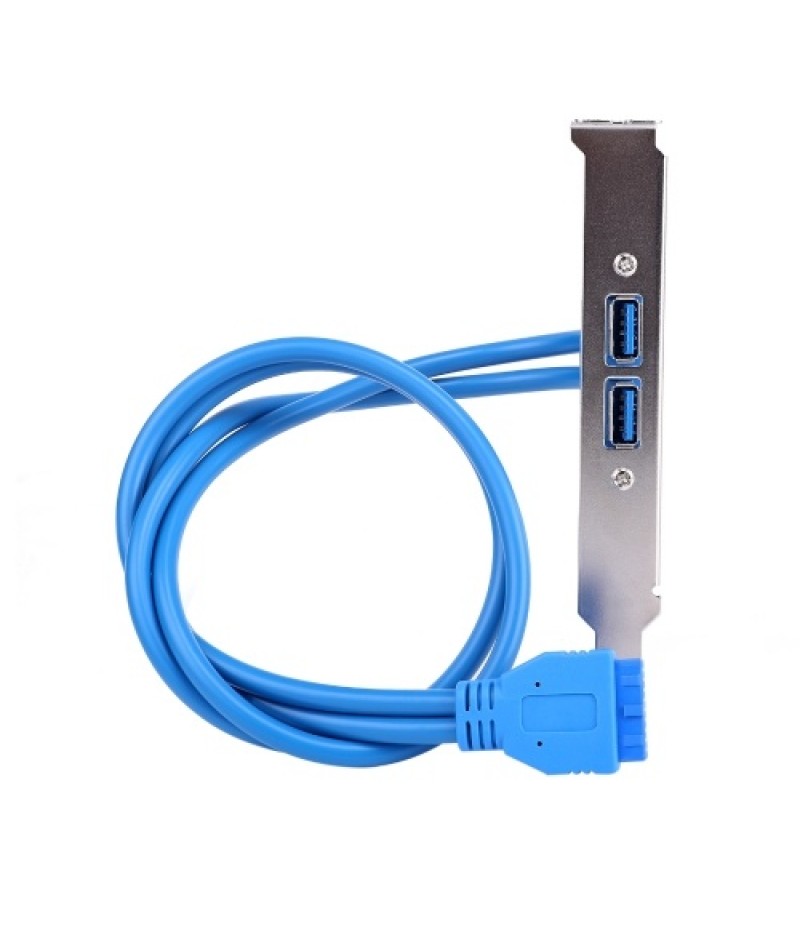 USB 3.0 Dual Port PCI Bracket Cable Motherboard to Back of Computer Case 20pin Header Connector Cable Adapter