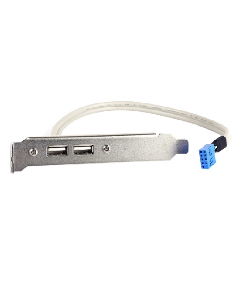 2 Ports USB 2.0 Motherboard Rear Panel Expansion Bracket to 9 Pin  Header Cable Adapter Expander Rear Brackets for PC Case