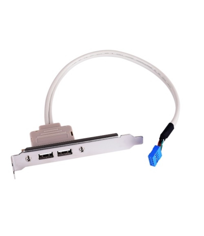 2 Ports USB 2.0 Motherboard Rear Panel Expansion Bracket to 9 Pin  Header Cable Adapter Expander Rear Brackets for PC Case