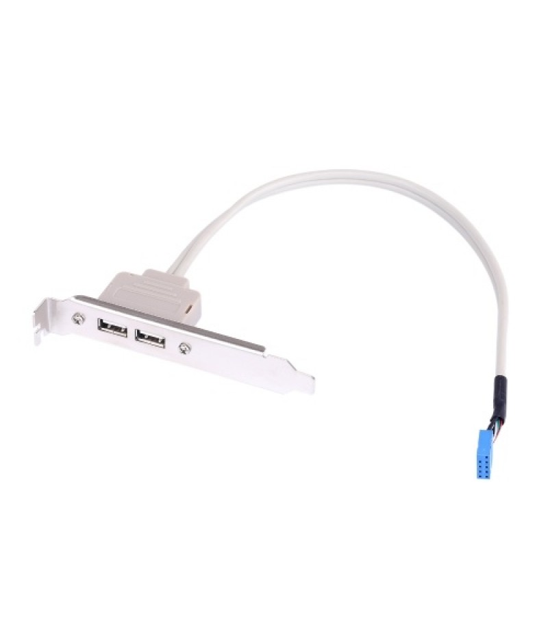 2 Ports USB 2.0 Motherboard Rear Panel Expansion Bracket to 9 Pin  Header Cable Adapter Expander Rear Brackets for PC Case
