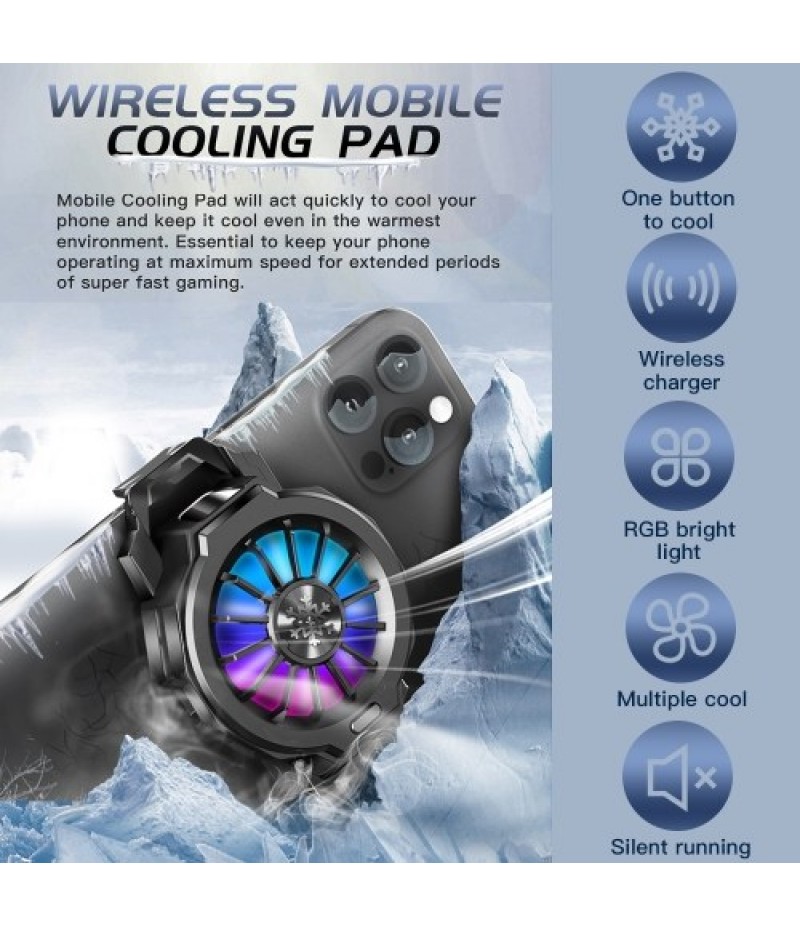 Mobile Phone Cooling Pad Fast Heat Dissipation Compatibility One Button Working noise reduction Black Buckle