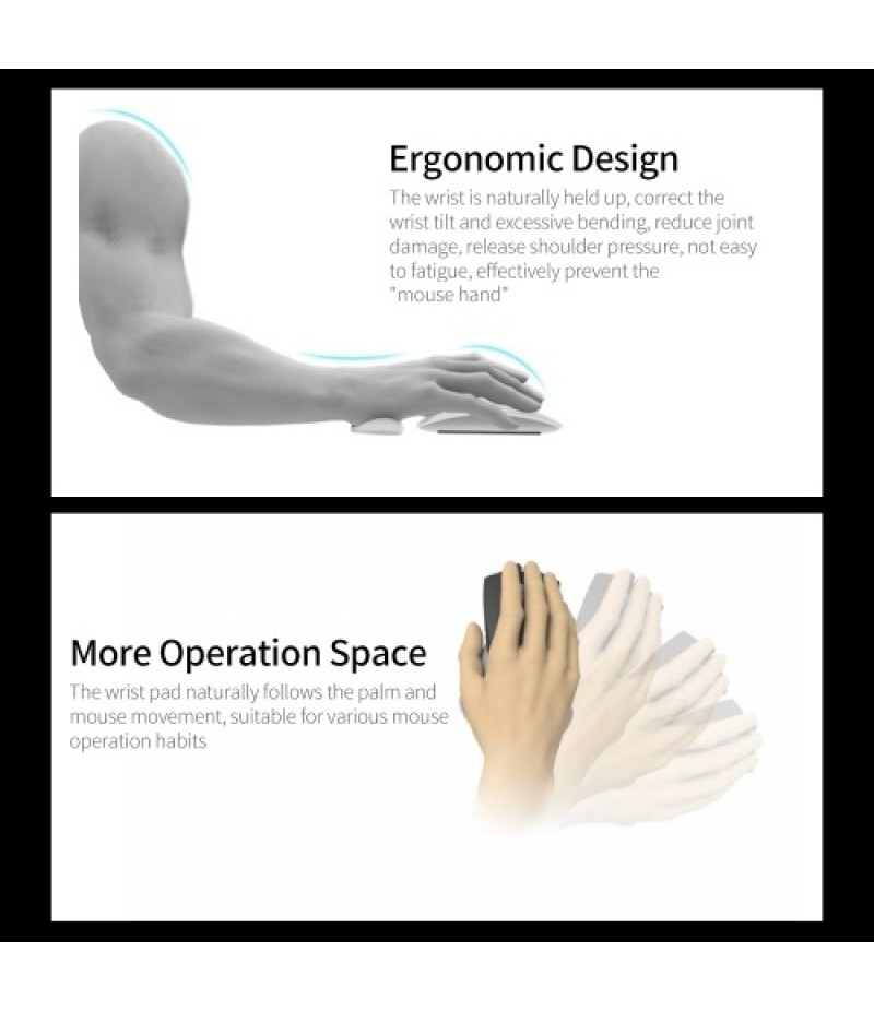 Silicone Mouse Wrist Pad Mice Wrist Rest Ergonomic Three-dimensional Surface Design Skin-friendly Smooth Movement Wrist Pad Blac