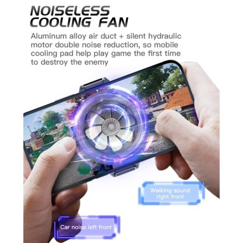 Mobile Phone Cooling Pad Fast Heat Dissipation Compatibility One Button Working noise reduction Black Buckle