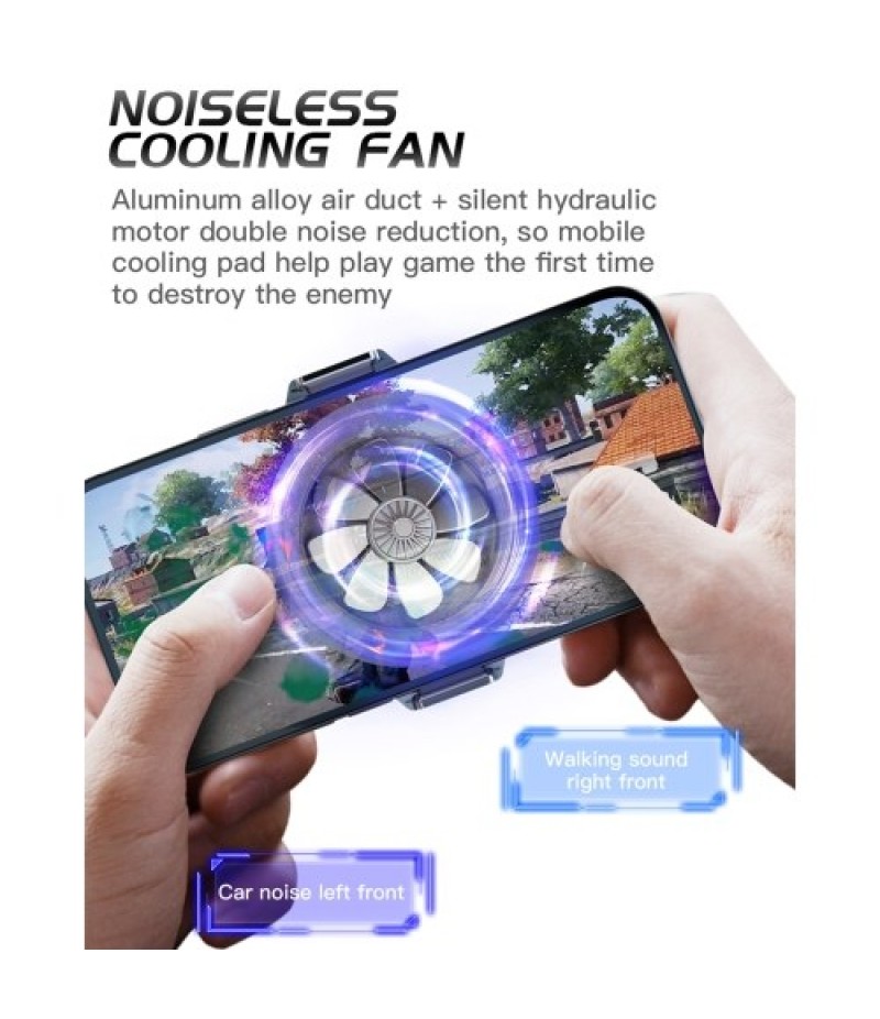 Mobile Phone Cooling Pad Fast Heat Dissipation Compatibility One Button Working noise reduction Black Buckle