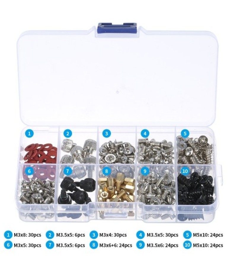 228PCS Basic Computer Screw Kit Desktop Computer Maintenance Screw Set for Computer Case Motherboard Graphics Hard Drive Fan