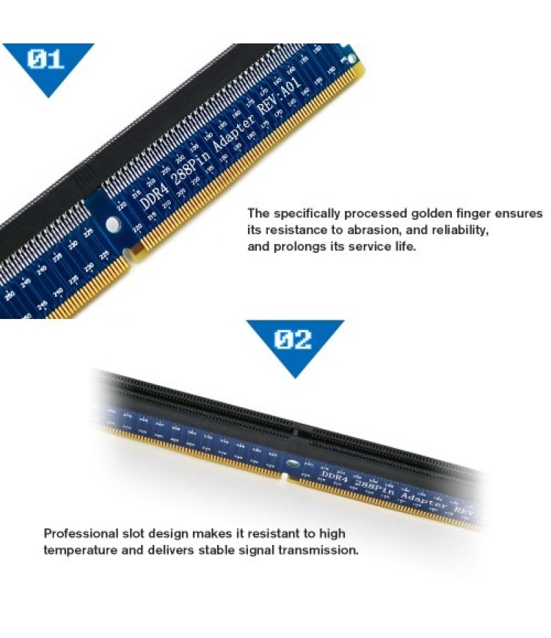 NEW DDR4 288Pin DIMM Adapter Card Memory Tester Protection Card Circuit Expansion Board for Desktop PC Four-layer PCB design