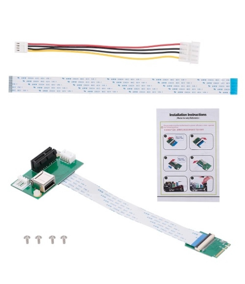 Mini PCI-E to PCI-E Extension Cord Adapter Card with Vertical Slot
