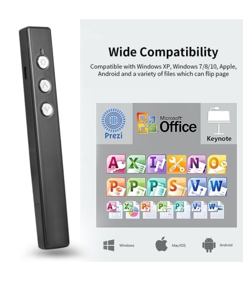 PPT Flip Pen Wireless Presenter PPT Clicker Multifunction Electronic Projection Pen Laser Flip Pen Remote Control